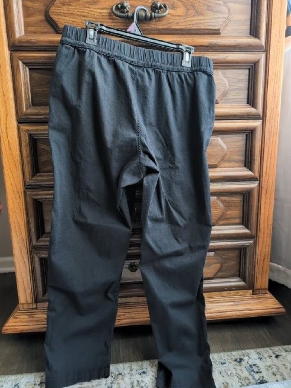 Pact Organic Cotton Pants Women XL Black Pull-On Elastic Waist Lounge Casual - Picture 2 of 6